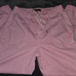 Judy Blue Pink Drawstring Jogger Pants With Elastic Cuff